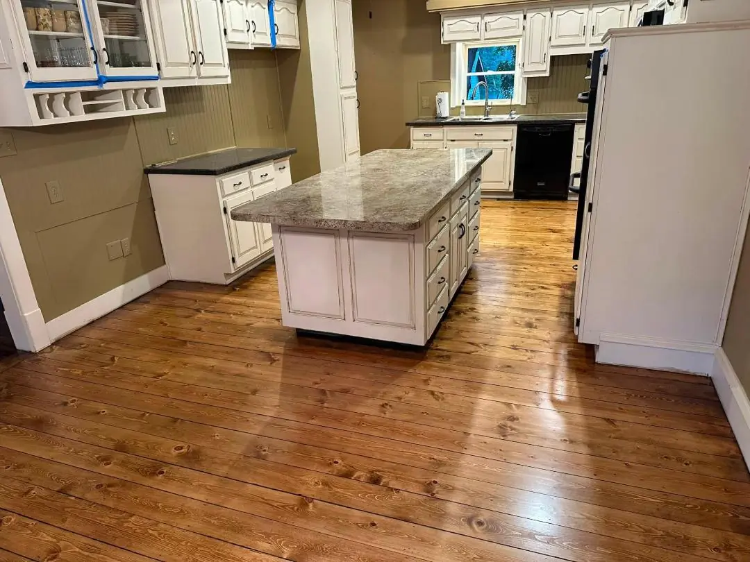 Newly installed oak hardwood flooring in a Kansas City home